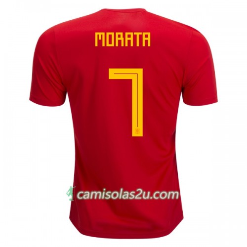 Camisolas de Futebol Espanha Morata 7 Equipamento Principal Copa do Mundo 2018 Manga Curta Camisolas de Futebol Espanha Morata 7 Equipamento Principal Copa do Mundo 2018 Manga Curta